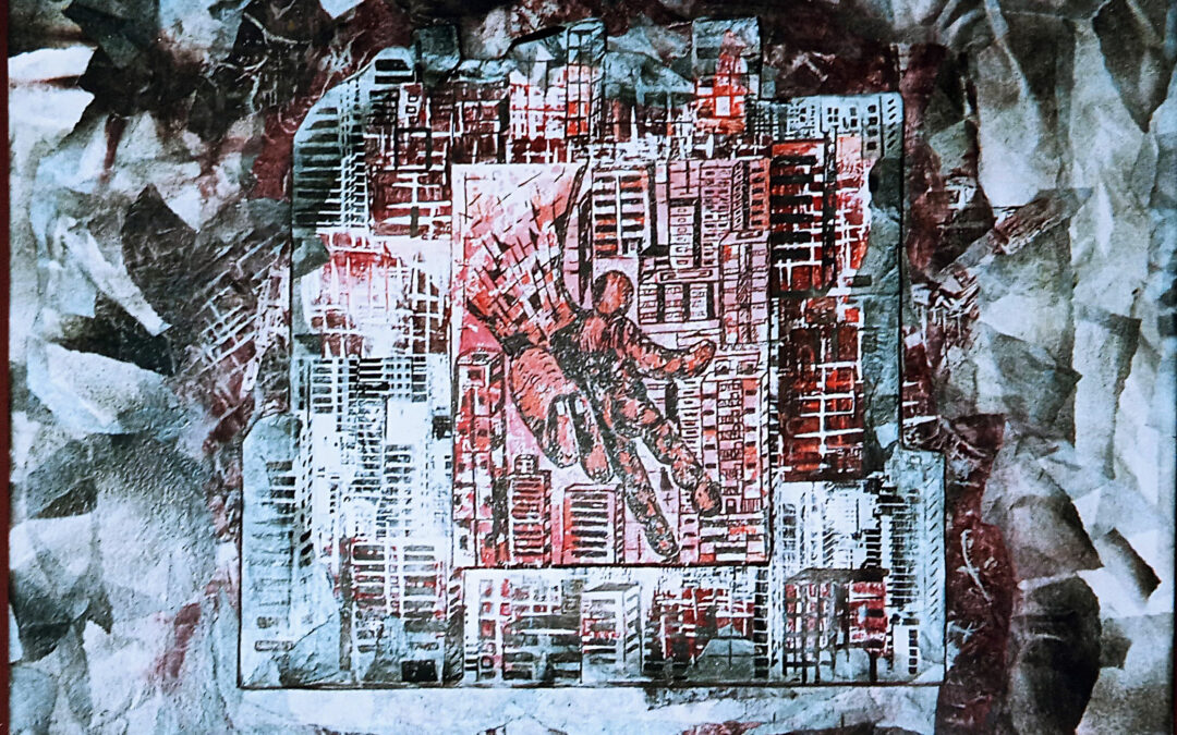 Sobrevolando, Acrilico sobre tela