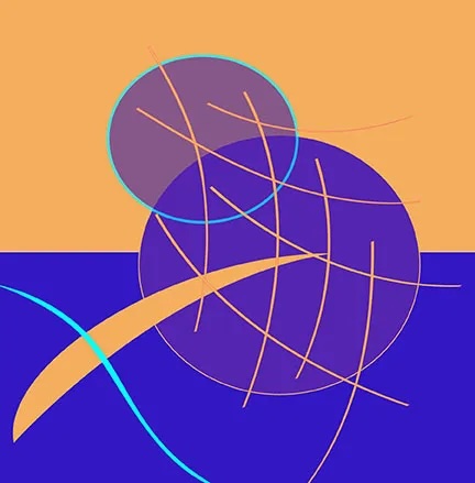 Bubles orange blue